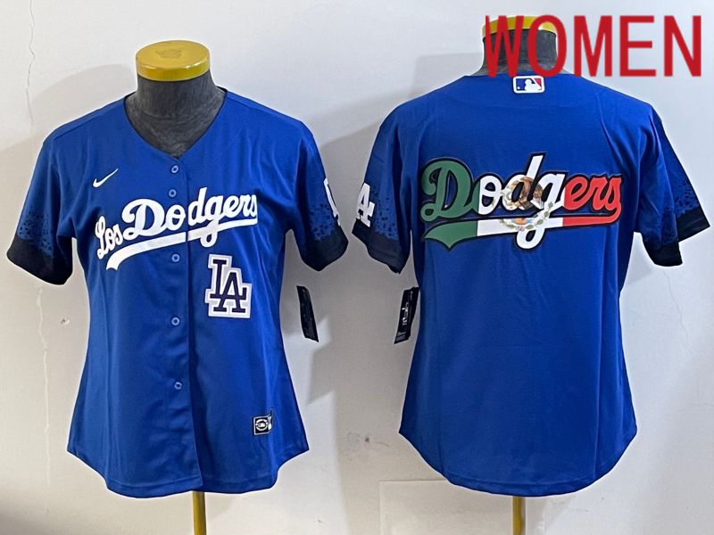 Women Los Angeles Dodgers blank 2024 blue jersey 20241122301